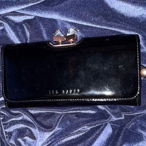 Ted Baker Black Patent Leather Wallet